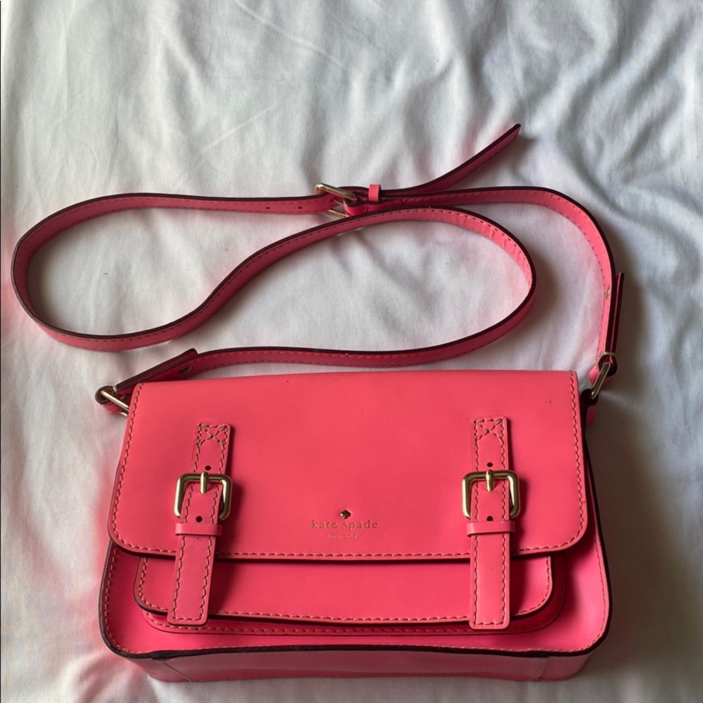 Kate Spade Pink Crossbody Bag with Flap Closure